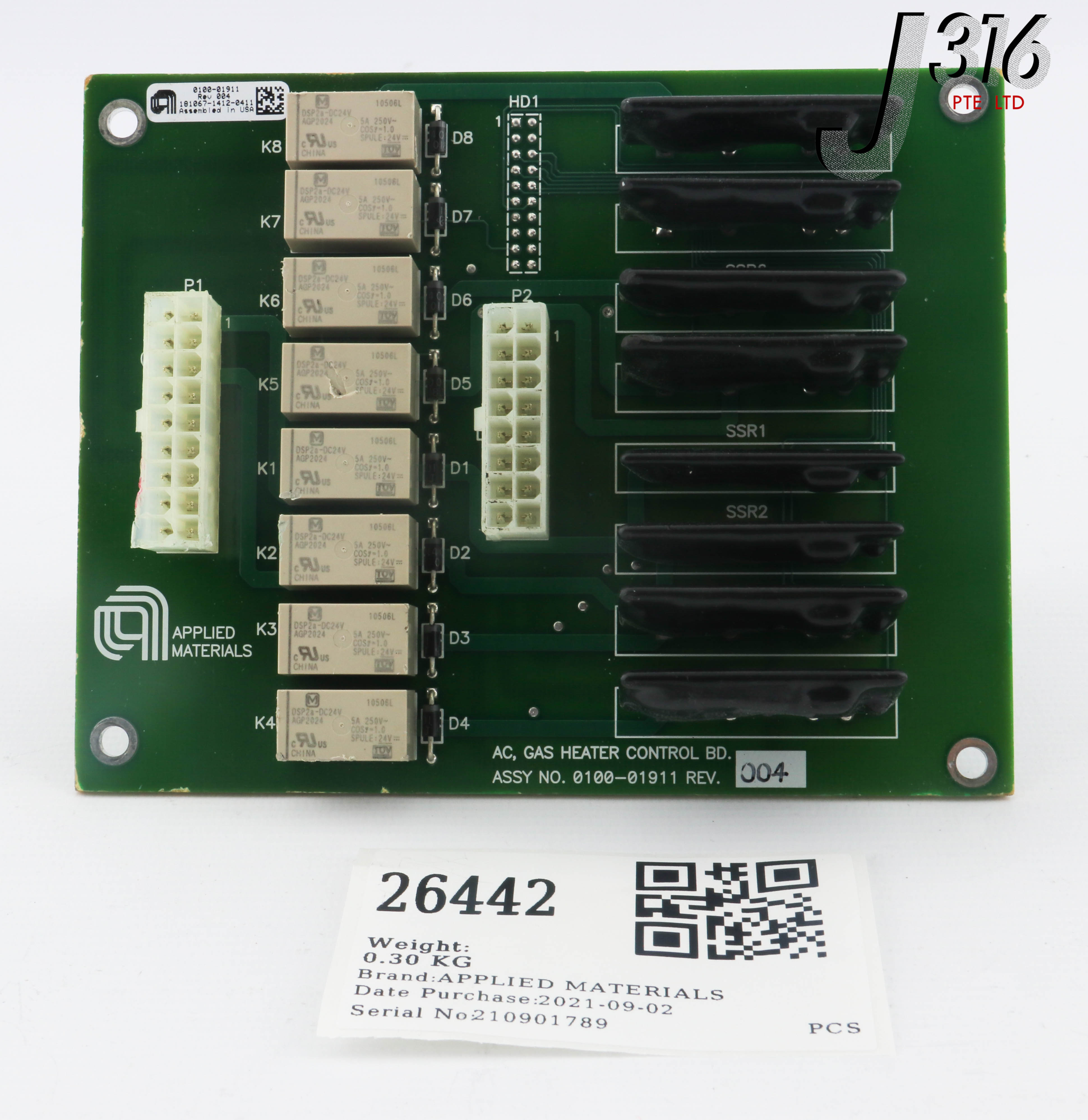 26442 APPLIED MATERIALS PCB AC GAS HEATER CONTROL BD (PARTS) 0100